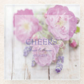 Wilde Roos en lavender Summer Wedding Cheers Glazen Onderzetter (Voorkant)