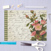 Wilde Roos  Frans Script Check Tissue Paper Tissuepapier (Craft)