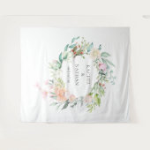 Wilde Roos Guirlande Trouwfotocabine Achtergrond Wandkleed (Voorkant (horizontaal))