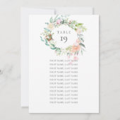 Wilde Roos Guirlande Zitplaatskaart Tafelnummer (Achterkant)