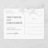 Wilde Roos in Sage Eenvoudig Bewaar de datum Briefkaart (Achterkant)