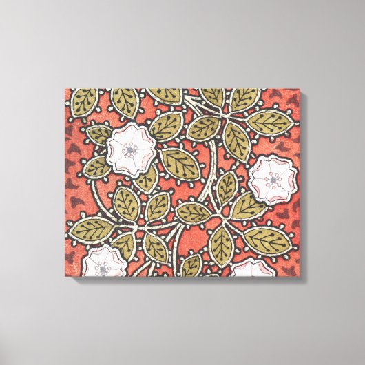 Wilde Roos Kunst Illustratie Bloem Vintage Canvas Afdruk (Voorkant)