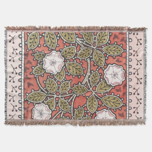 Wilde Roos Kunst Illustratie Bloem Vintage Deken (Voorkant)