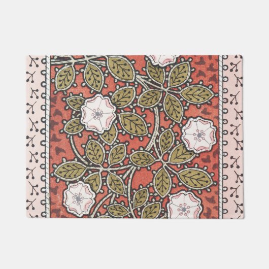 Wilde Roos Kunst Illustratie Bloem Vintage Deurmat (Voorkant)