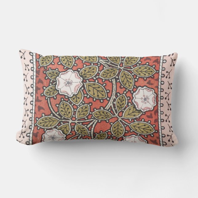 Wilde Roos Kunst Illustratie Bloem Vintage Kussen (Voorkant)