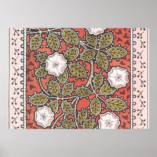 Wilde Roos Kunst Illustratie Bloem Vintage Poster (Voorkant)