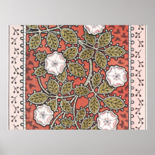 Wilde Roos Kunst Illustratie Bloem Vintage Poster