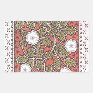 Wilde Roos Kunst Illustratie Bloem Vintage Rechthoekige Sticker