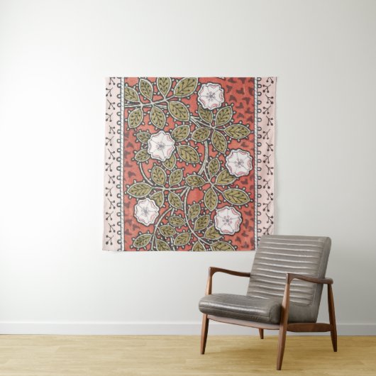 Wilde Roos Kunst Illustratie Bloem Vintage Wandkleed (In situ)