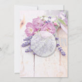 Wilde Roos & Lavendel Zomer Bloemen Bruiloft Kaart (Achterkant)