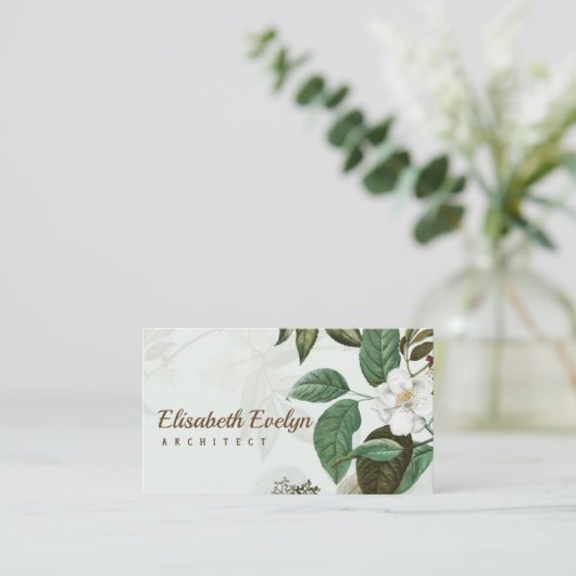 Wilde roos lijst visitekaartje (Staand voorkant)