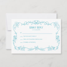 Wilde Roos Robins Ei Blauw Huwelijksuitnodiging,