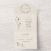 Wilde Roos Trouw Alles in Eén Trouw Uitnodiging (Binnen)