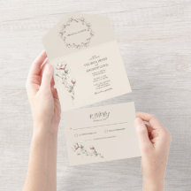 Wilde Roos Trouw Alles in Eén Trouw Uitnodiging