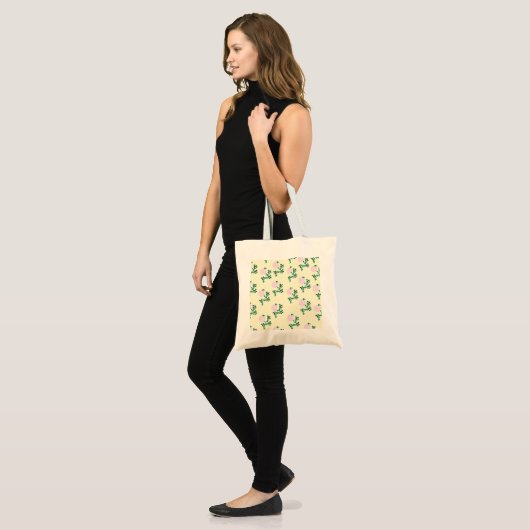Wilde Roos Vloer Tote Bag (Voorkant (model))