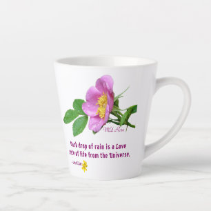 Wilde Roos Wilde Bloem Regen Citaat Latte Mok
