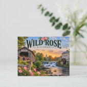 Wilde Roos Wisconsin Briefkaart (Staand voorkant)