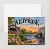 Wilde Roos Wisconsin Briefkaart (Voorkant / Achterkant)