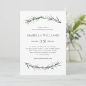 Wilde Rosemary Botanical Bridal Shower Invitation Kaart (Staand voorkant)