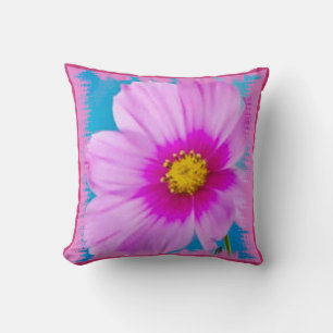 Wilde roze en blauwe ventilator kussen