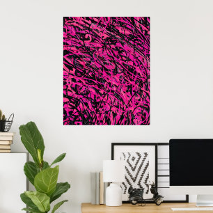 Wilde Roze en Zwarte Krullen Poster
