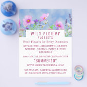 Wilde roze Floral, bloembakkerij Adverteren Flyer (Enkel)