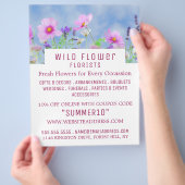 Wilde roze Floral, bloembakkerij Adverteren Flyer (Hand)