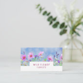 Wilde roze Floral, bloemenbakkerij Visitekaartje (Staand voorkant)