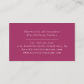 Wilde roze Floral, bloemenbakkerij Visitekaartje (Achterkant)