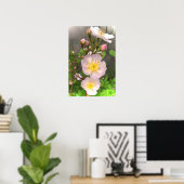 Wilde roze Posters bloemen (Thuiskantoor)