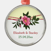 Wilde roze roos bloemen bruiloft keepsake ornament (Voorkant)