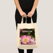 wilde roze roze canvas tas. Voeg jouw naam toe. Tote Bag (Voorkant (product))