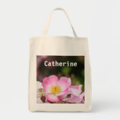 wilde roze roze canvas tas. Voeg jouw naam toe. Tote Bag (Voorkant)