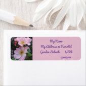 Wilde roze roze foto Terug Adres Etiketten (Insitu)