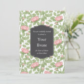 Wilde Roze Rozen Op Maat Gemaakte Witte Kaart (Staand voorkant)