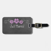 Wilde Roze Rozen Schoolbord Bagagelabel (Voorkant horizontaal)