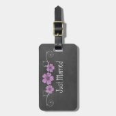 Wilde Roze Rozen Schoolbord Bagagelabel (Voorkant verticaal)