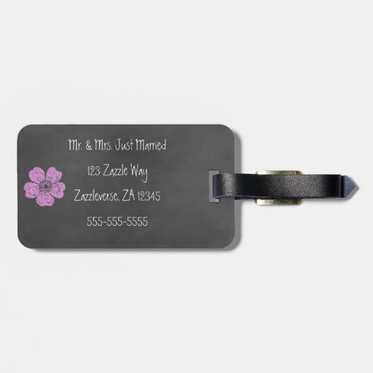 Wilde Roze Rozen Schoolbord Bagagelabel (Achterkant horizontaal)