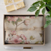 Wilde roze rozen  stijl muziekblad tissuepapier (Geschenk)