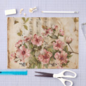 Wilde roze rozen  stijl muziekblad tissuepapier (Craft)