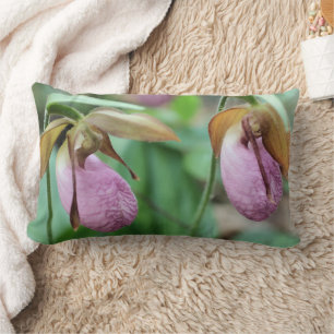 Wilde Roze Vrouwenschoen Orchidee Paar  Kussen