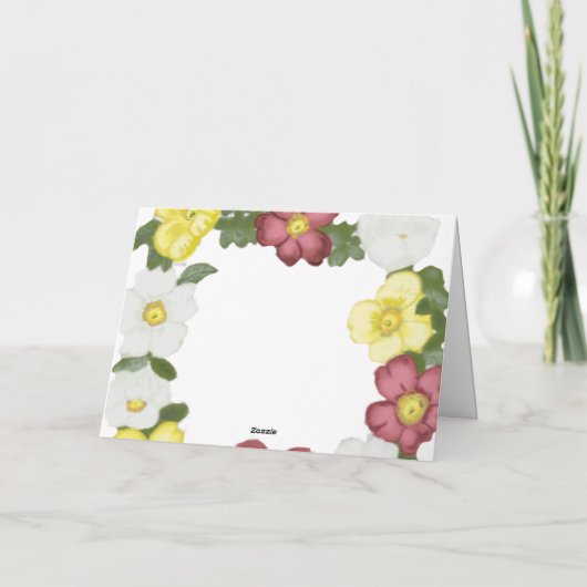 Wilde Rozen Bewerkbaar Dank je wel Kaart (Achterkant)