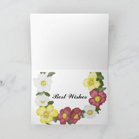 Wilde Rozen Bewerkbaar Dank je wel Kaart (Binnen)