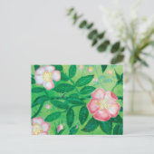 Wilde rozen bloemen    feestdagenkaart (Staand voorkant)