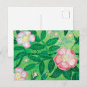 Wilde rozen bloemen    feestdagenkaart (Voorkant / Achterkant)
