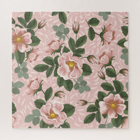 wilde Rozen: bloemenachtergrond Legpuzzel (Verticaal)