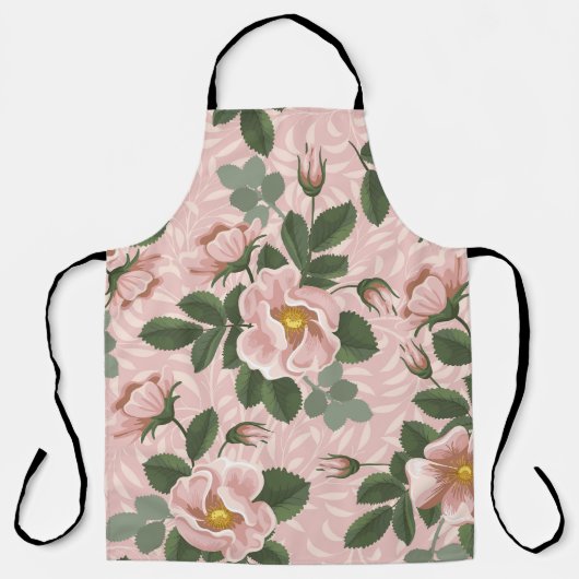 wilde Rozen: bloemenachtergrond Schort (Voorkant)