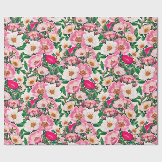 Wilde Rozen Cadeaupapier (Vlak)