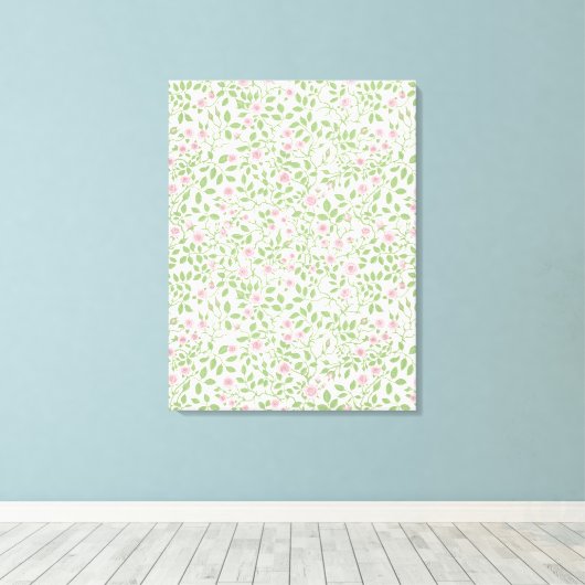 Wilde rozen canvas afdruk (Insitu (Houten vloer))