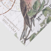 Wilde Rozen Carte Postale Songbird French Script Tissuepapier (Detail)